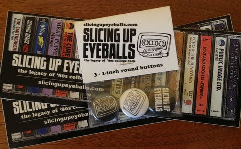 Slicing Up Eyeballs Button Set + Stickers